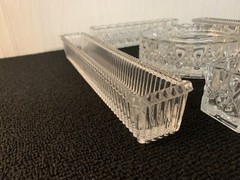 Pressed molded glass table runner (set of 6 price)