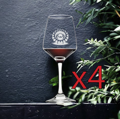 Gear Wine Glasses x4 Premium 12 Oz Personalize Truck Car Work Gift NEW