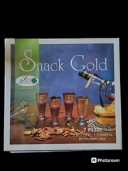 7 Pcs Snack Gold Set Linea Quattro Italy Gold Band Hand Decorated