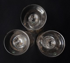 Vintage Mid Century Gold Etched Floral Wine Goblets – Set of Three