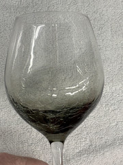 PIER 1 — SMOKE CRACKLE — RED WINE GOBLETS (3)