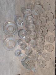 26 Pieces Of Vintage MCM Gold Rimmed And Frosted Glassware