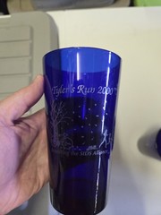 Vintage Cobalt Blue Glass / Award Lot (2) Tyler’s Run Duathalon – Harrison, OH