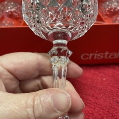 Set of 6 Cristal D’Arques Longchamp Goblet Wine Glasses 6.5″H 17.5 oz France