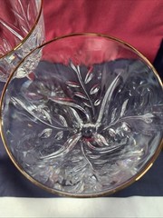 Cassandra Cristal D’Arques Lead Crystal Gold Rimmed Water/Wine Glasses Set Of 4