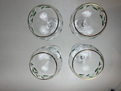 Lenox Christmas Wine Glasses Holiday Balloon Set of 4 Holly Berry Design 14 Oz