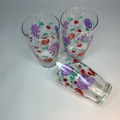 3-24 once Vintage Retro Colorful Fruit Ice Tea Glasses Swanky Swig Granny Core