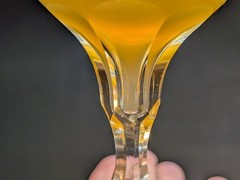 Antique Cut Glass Hollow Stem Crystal Champagne coupes Tulip Shape