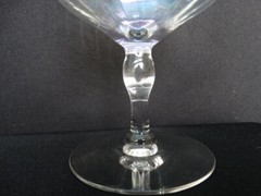 MCM West Virginia Glass Iridescent Lustre Optic Low Sherbet Champagne Stem 40