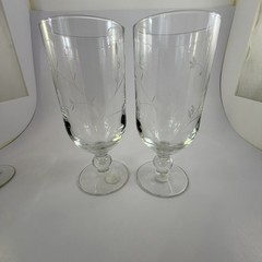 Lot (4) No 3601 Princess House Moderna Crystal Pedestal Clear Stem Glasses New