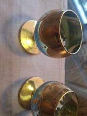 Vintage Blue Murano Tre Fuochi Liquer Glasses With 24k Gold Trim And Floral …