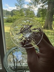 Set Of 8 Webb England Rock Crystal Cut Glass Port Wine Stems C 1900