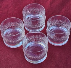 Mid Century Modern Iittala NIVA Finland Rocks Glass. Icicle Look. Tapio Wirkkala