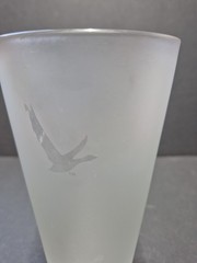 Grey Goose 6.75″ Frosted Glass Tumbler Etched Cut to Clear Grey Goose Logo