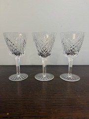 Waterford SET of 3 Kylemore Wine Goblets Irish Crystal Stemware