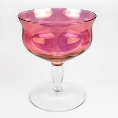 West Virginia Glass Specialty Rose Lustre 4″ Low Sherbet Glass Vintage