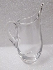 VTG Val St. Lambert Small Glass Cocktail Pitcher Signed 5” MCM