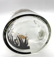 Culver Glass 24k Gold Vintage Iced Tea Water Pitcher Black & Gold Irises, 9″