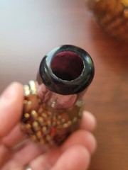 Nice Purple Northwood Carnival Glass Grape & Cable Cologne Bottle w Stopper