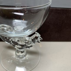 1940’s one Morgantown Rooster Art Deco Clear Liquor Cocktail Glass barware