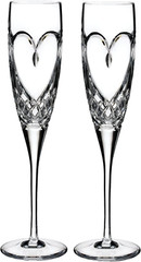 Elegant True Love Crystal Toasting Flute Pair for Special Celebrations