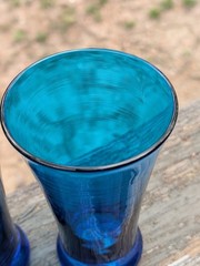 Royal Leerdam Williamsburg CW5T Blenko Glass Turquoise Drinking Glasses (5) Rare
