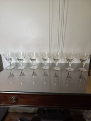 Vtg Skruf Sweden Encased Teardrop Stem Champagne/wine Glasses 6 Oz Set Of 7