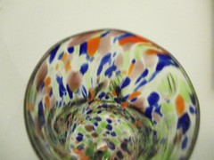 6 Vintage Mid Century Modern MCM Pinched Hand Made Art Glass End of Day Tumblers