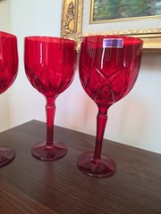 New MARQUIS by WATERFORD Brookside Red Crystal Wine Glasses 8.5″ Set of 4