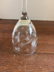 Standard Glass Co Criss Cross & Punties Etched Tall Water Goblet