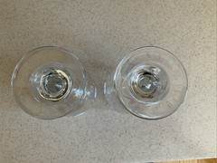 VINTAGE Snowman Glass Wine Goblet Lot of 2 7″ Libbey Winter Christmas
