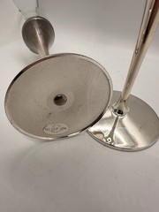Lenox True Love Champagne Glass Flute Pair Silver Plated Double Heart