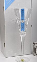 WATERFORD Crystal Clear Flute Goodwill Snowflake Wishes Christmas NIB