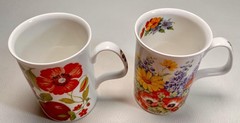 Roy Kirkham Bone China Mugs Covent Garden Summer Garden Set England Floral Fruit