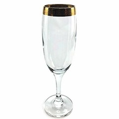 Champagne Toasting Flute Encrusted Gold Band 8 3/8