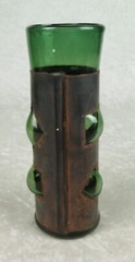 Felipe Derflingher Caged Imprisoned Green Drinking Glass 7-3/8 in Tall MCM