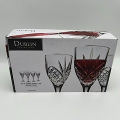 Godinger Dublin Crystal Platinum Rim wine Goblet, Set of 4 Item 25438