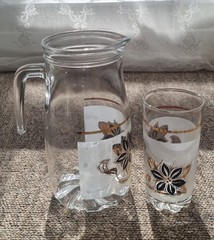🫙 Italian Glass Jug & 6 Glasses Set — Cerve «Windrose» by DeValBor, Italy
