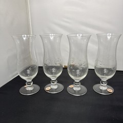4 Princess House Heritage 8″ Dessert Parfait Crystal Glasses Hand cut US New 423