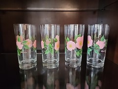 Franciscan Desert Rose 14 Oz Tumbler6 1/4″ Green Stems Set of 4 (EXCELLENT!)