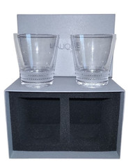 LALIQUE Facette Crystal Tumbler Glasses Pair 200ml w/ Box France #002