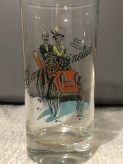 Hazel Atlas Gay Nineties Drinking Glass Vintage Gay Buggy Horse Car Printed Cup
