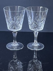 Chantilly Taille Beaugency Cristal D’Arques-Durand Wine Goblet Multiples Set 2
