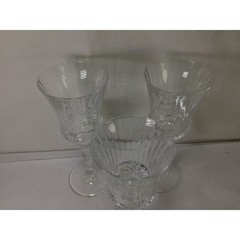 MM50 Cristal D’Arques-Durand Water Goblet Valency Wine Glasses-Set of 3 Glasses