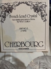 VTG WM Dalton Cherbourg French Lead Crystal Goblets Set of 2 Original Box #2
