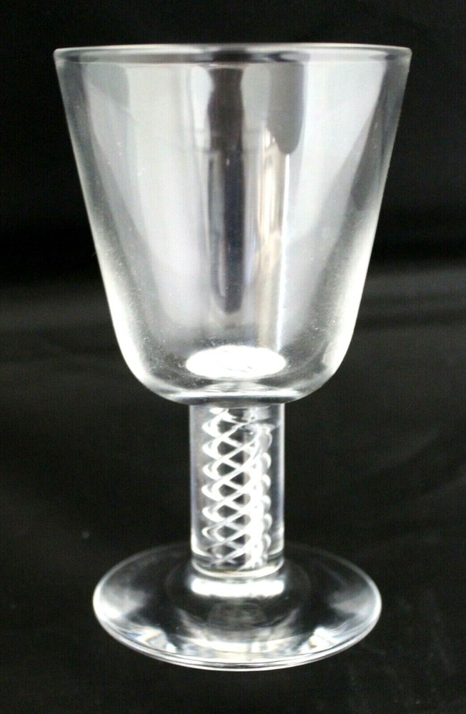 Steuben «8011» Crystal Wine Glass Air Twist Stem Plain Have Five