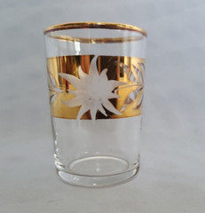 Etched Starflower with Gold Accent Shot Glass, by Unknown Manufacturer