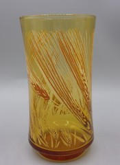 Libbey «Harvest Time» Amber Wheat Set of 7 Vintage Tumbler Beverage Glasses