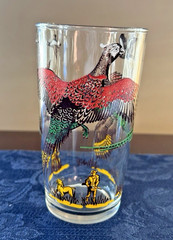 Vintage Hazel Atlas Flying Pheasant Hunters Dogs 10 Oz Drinking Glass (1 Only)