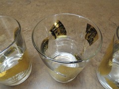 VTG Libbey Oriental Gold Leaf Set of 3 Highball Glasses 8 Oz – 4.5″
